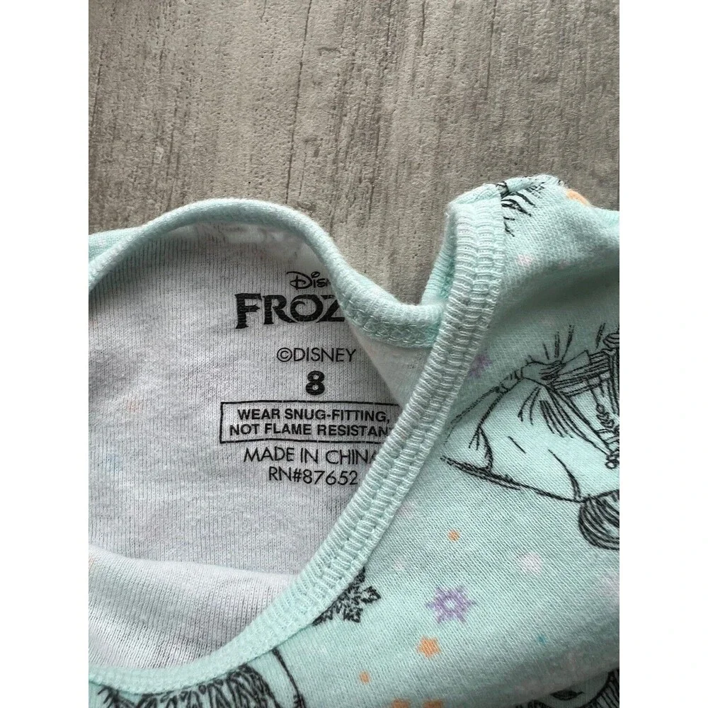 Disney Frozen Girls Pajamas 4 Piece Elsa Anna Cotton Pjs Pajamas Sleep Set 8